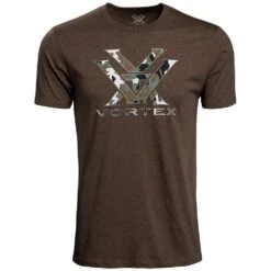 Vortex Camo Logo Short Sleeve T-Shirt -Hunting Clothing Store vortex camo logo short sleeve t shirt brown